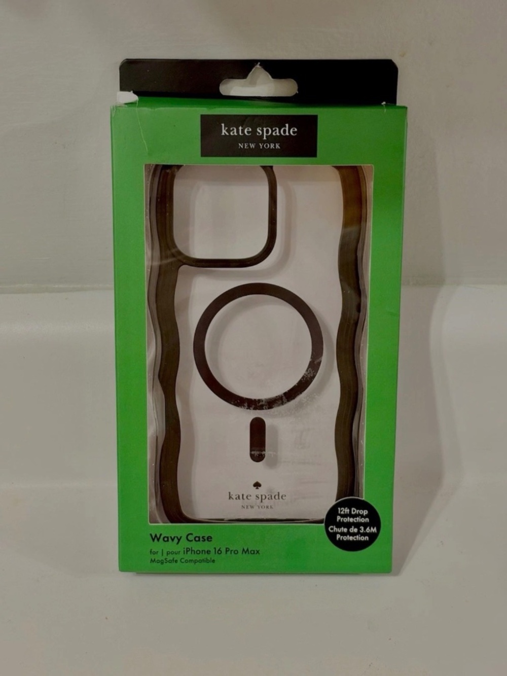 Kate Spade New York iPhone 16 Pro Max Magsafe Wavy Protective Phone Case Black